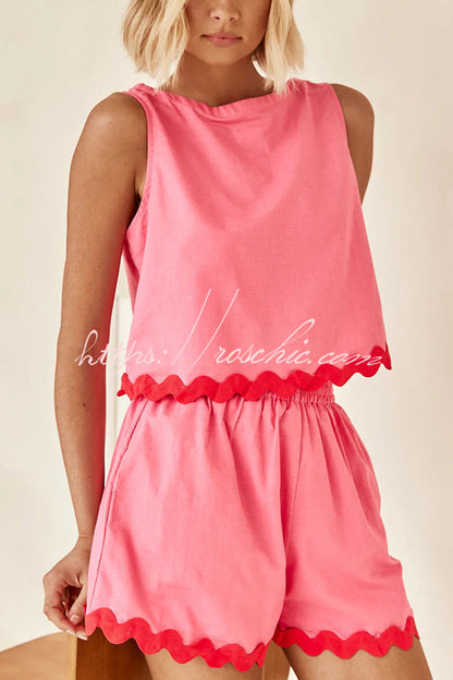 Leilani Tank Top and Elastic Waist Pocket Shorts Set