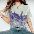 Vintage Japanese Art Octopus Casual T-Shirt elevenforest