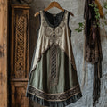 Tribal Viking Celtic Knot Lace Art Linen Tank Dress elevenforest