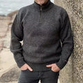 Vintage Knit Warmth Jacquard Icelandic Half Zip Collar Sweater Unisex elevenforest