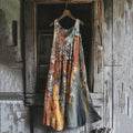 Vintage Rust Art Print Loose Tank Midi Dress elevenforest