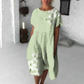 Vintage Flowers Japanese Flowy Midi Dress elevenforest