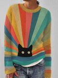 Rainbow Cat Art Women's Sweater elevenforest