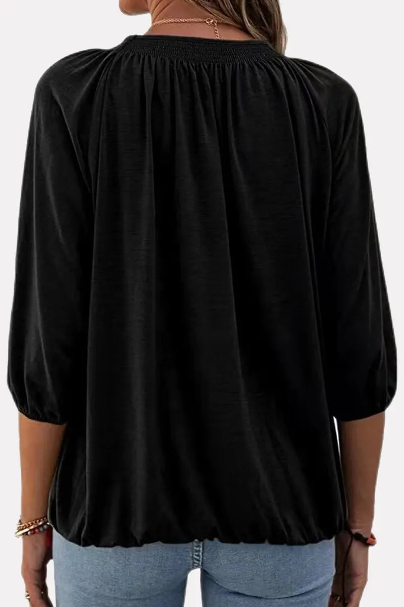 Split Joint Fold O Neck T-shirts