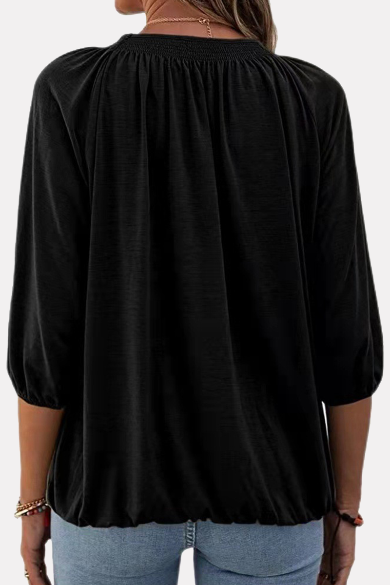Split Joint Fold O Neck T-shirts