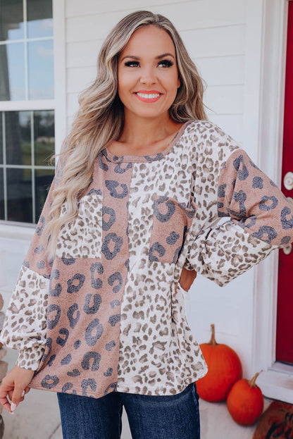 Sweater Autumn Winter Leopard Print Contrast Color Zipper Half Cardigan Hooded Sweater