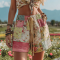 Women's Floral Patchwork Embroidered Casual Shorts elevenforest