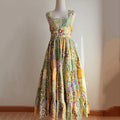 Women's Vintage Floral Patch Sleeveless Casual Dress elevenforest