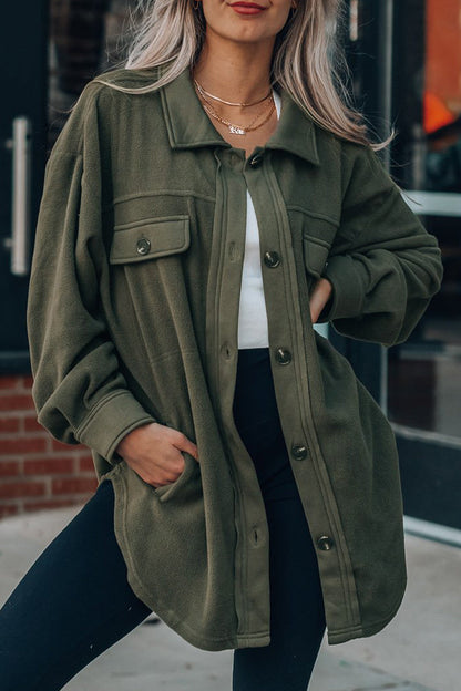 Pocket Turndown Collar Tops(9 Colors)