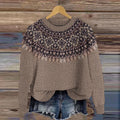 Vintage Icelandic Pattern Knitted Sweater elevenforest