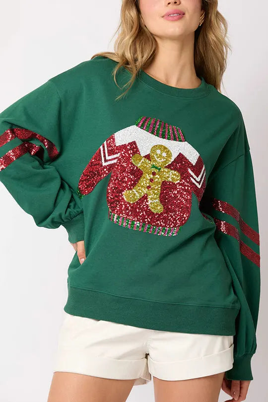 Christmas Sequined Crewneck Sweatshirt