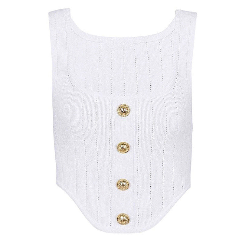 Summer All Matching Sleeveless Camisole Short Knitted Bottoming Shirt Online Influencer Pop