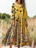 Women's Art Painting Hippie Print Round Neck Dress