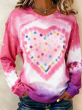 Comstylish Women's Casual Valentine's Day Printed Sweatshirt