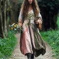 Women's Vintage Tree Of Life Lace Art Long Sleeve Dress elevenforest