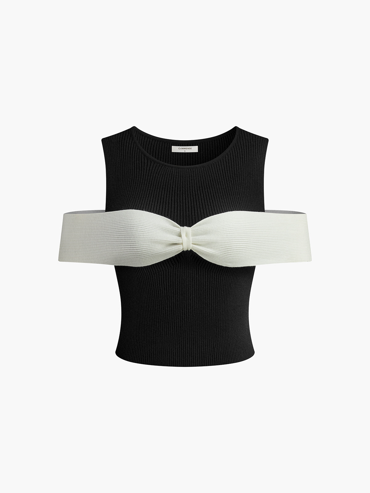 Bow-trim Stretch Sweater Vest