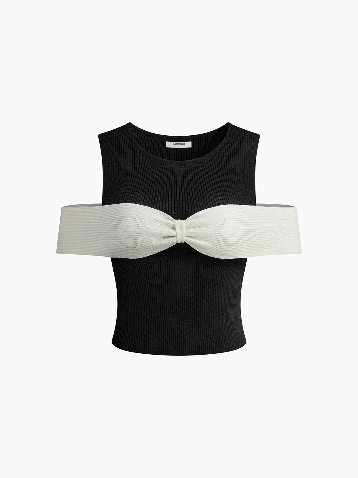 Bow-trim Stretch Sweater Vest