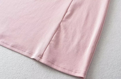Pure Suit Autumn Winter Short Slim Long Sleeve Cardigan Inner Wear Pleated Cami Dress