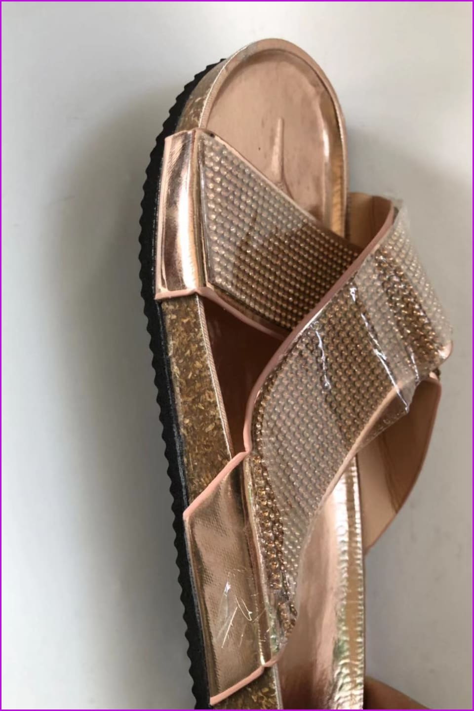 Gold/silver Blingbling Diamond Flat Sandals F169