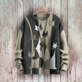 Abstract Funny Cat Design Vintage Art Vibe Print Sweater elevenforest
