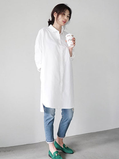 Urban Loose Color Striped Lapel Blouse Top