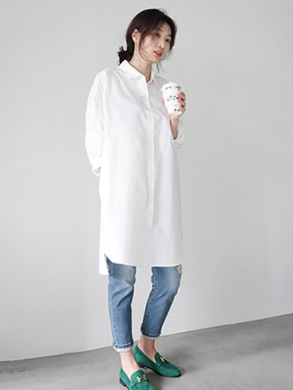 Urban Loose Color Striped Lapel Blouse Top
