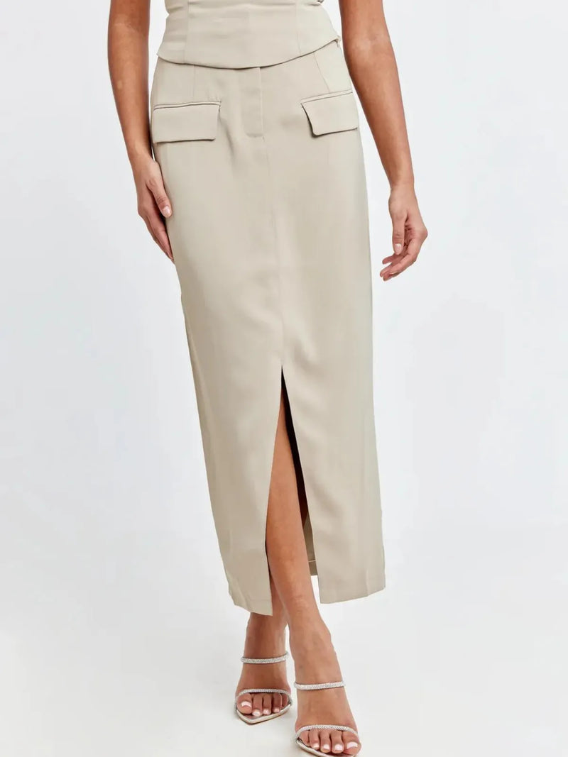 Slim Fit Vest & Skirt Matching Suit