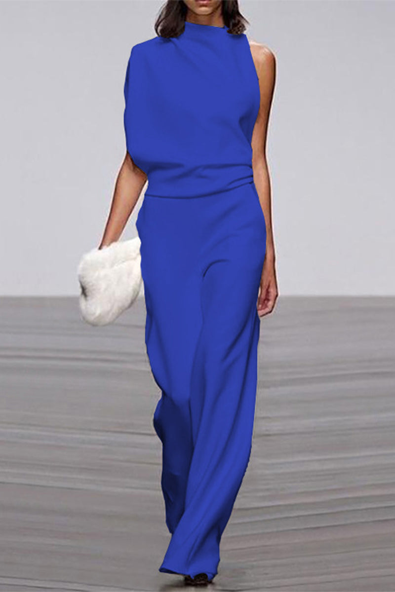 Patchwork Half a Turtleneck Boot Cut Jumpsuits(12 Colors)