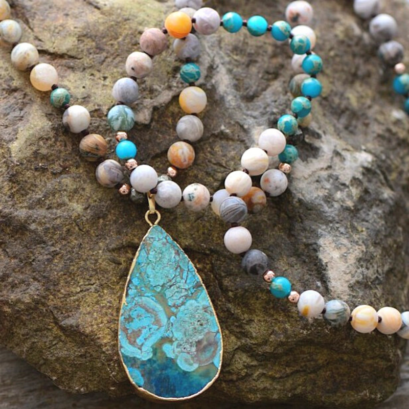 Ocean Jasper Mala Necklace