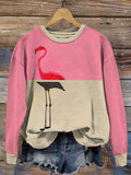 Flamingo Abstract Art Print Cozy Sweatshirt elevenforest