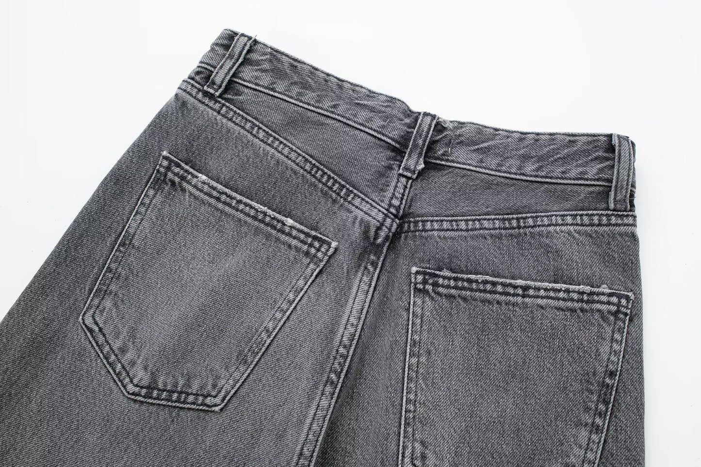 Fall Clothing Wide Leg Mid Waist Long Jeans – High Waisted Denim Pants