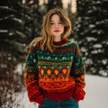 Comstylish Women's Christmas Fair Isle Vintage Jacquard Knit Sweater