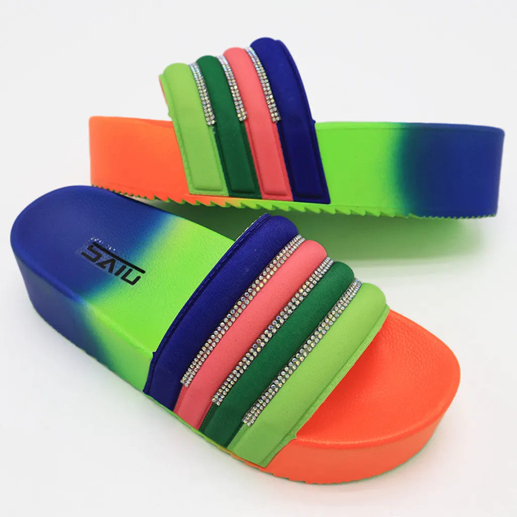 Rainbow Platform Slippers F744