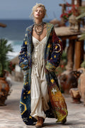 Women's Colorful Rainbow Patchwork Pattern Print Cardigan