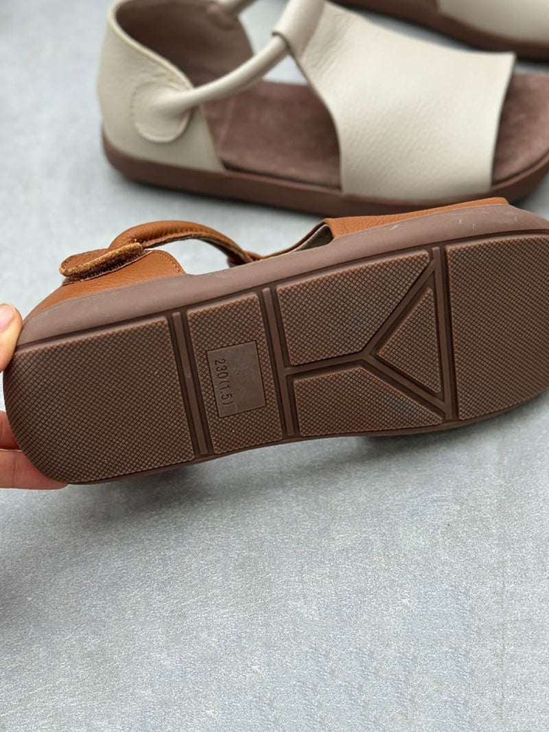 Summer Soft Genuine Leather Flat Sandals Fd035