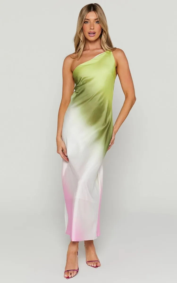 Diane One Shoulder Tie Dye Maxi Dress