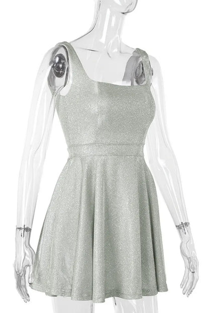 Color Backless U Neck Vest Dresses