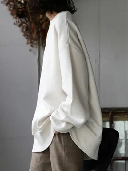Loose Color Round-neck Sweatshirt Top