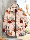 Women's Cozy Season Print Casual Quilted Cardigan