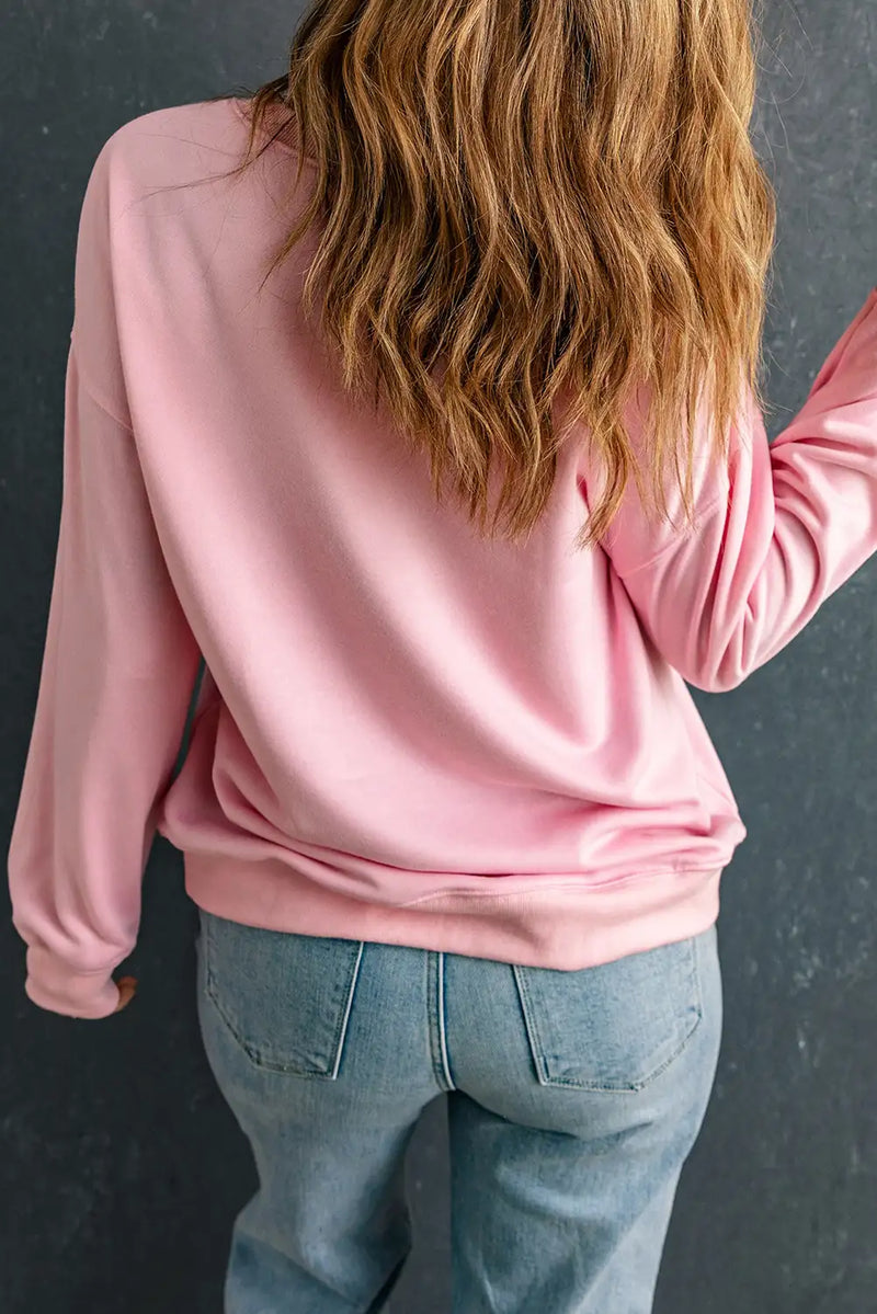Pink Lover Puff Print Sweatshirt