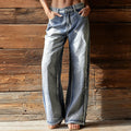 Vintage Bohemian Rhinestone Distressed Washed Denim Jeans elevenforest