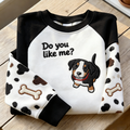 Comstylish Cute Puppy Pattern Casual Round Neck Sweatshirt