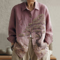 Women's Japanese Floral Art Button Down Comfy Shirt elevenforest