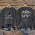 Comstylish But Why Nihilist Penguin Print Crew Neck Washed Sweatshirt