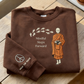 Comstylish Mindful Steps Forward Slogan Pattern Round Neck Sweatshirt