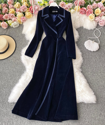 Velvet Long Coat Dress P300