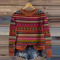 Vintage Icelandic Simple Tribal Totem Knitted Warm Sweater elevenforest