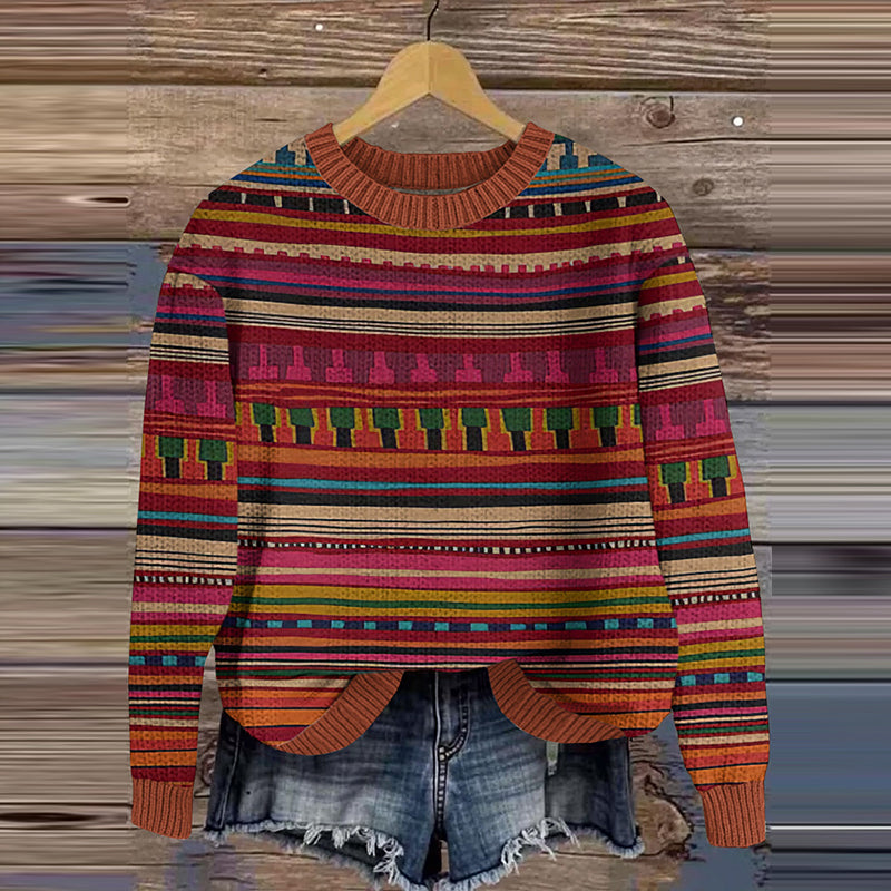 Vintage Icelandic Simple Tribal Totem Knitted Warm Sweater elevenforest