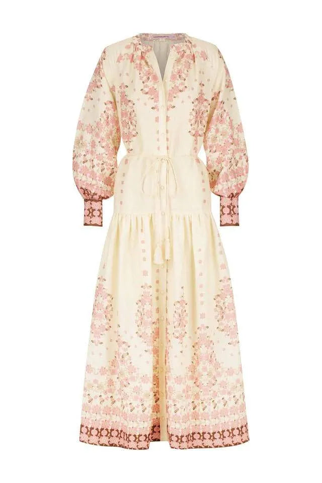 Delia Printed Long Sleeves Maxi Dress