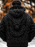 Men's Viking Dragon Style Celtic Thick Zip Hooded Sweater elevenforest